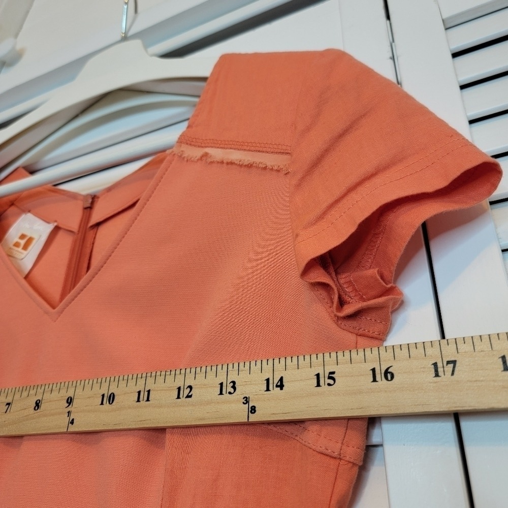 VTG HUGO BOSS‎ Short Sleeve Sheath Dress Sz 2 Orange Business Casual Old Money - Picture 11 of 13